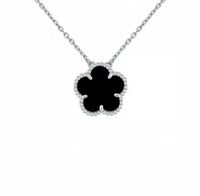 silver black necklace