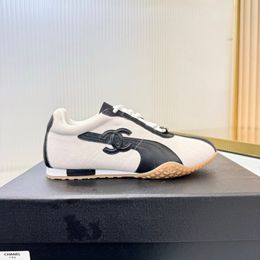 Chanel Women Style Retro German Trainer Sneakers Suede Color Block Patchwork Flat Casual Shoes Gum Sole Daily Walking Streetwear Footwear 6 Colors