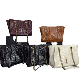 Luxury Designer New Large Fashionable Quilted Tote with Embroidered Lines Handbag Shoulder Crossbody Bag for Women Niki