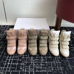 Luxury Designer shoes European and American street celebrity popular style height-increasing hook loop versatile genuine leather Bekett Sneaker