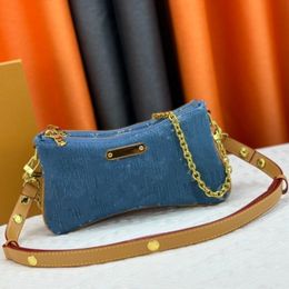 Top Designer Liv pochette Shoulder Bag Women Leather Denim Chain Crossbody bags Luxury Clutch Tote Purse Brown Flower Handbag