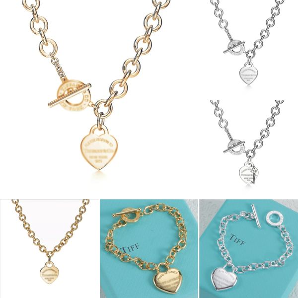 tiffanyx necklace classic blue heart designer necklace designer for women chain necklaces women designer luxury jewelry chains silver gold necklace 10A quality