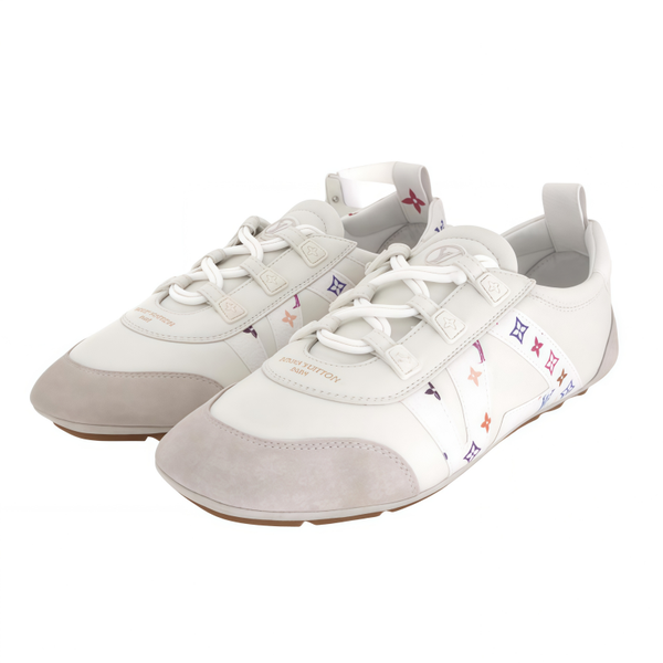 LOUIS VUITTON x Takashi Murakami Collaboration Sneakerina Round Toe Lace-up Low-top Casual Shoes for Women White