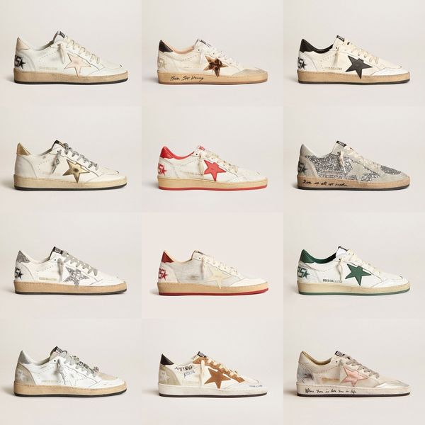 GGGDB star shoes Star Patch Sneakers Vintage Distressed Leather Low Top Casual Shoes Multicolor Glitter Star LaceUp Flat Sneakers Daily Street Footwear