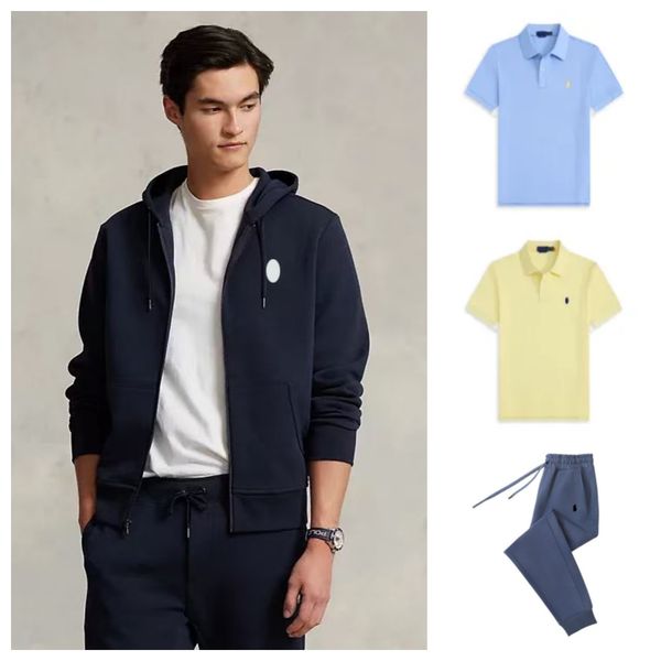 Men's Hoodies Small Horse Embroidery Zip Up Designer Jackets Women Fashion Causal O-Neck Jacket Sweatshirt Business Polo Shirt Soft Sports Loose O-neck T Shirt