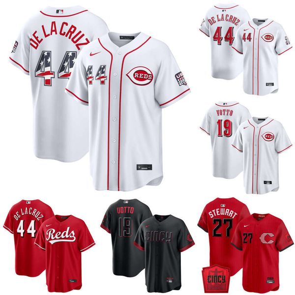 Men's Cincinnati Reds Elly De La Cruz Nike White USA 250 Fourth of July Home Stadium Jersey