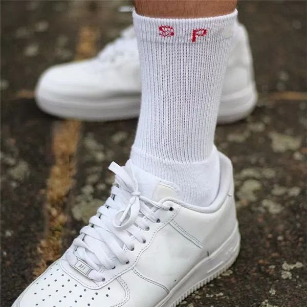 Letter Simple Mid length Socks Unisex Four Seasons Fashion Trend Sports Comfortable Men's and Women's Socks 2 Pairs